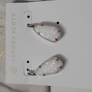Kendra Scott Camelia White Kyocera Opal earrings